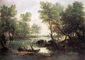 トーマス・ゲインズバラ Painting - 川の風景 トーマス・ゲインズバラ